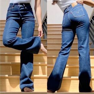 Levi's High Rise Dark Blue Flared Jeans